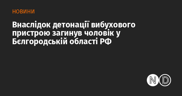 У результаті вибуху бомби в Бєлгородській області Російської Федерації загинув чоловік.