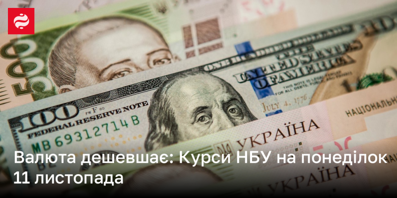 Курс валюти знижується: Офіційні тарифи НБУ на понеділок, 11 листопада.